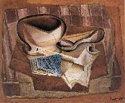 Juan Gris Bottle book and soup spoon painting